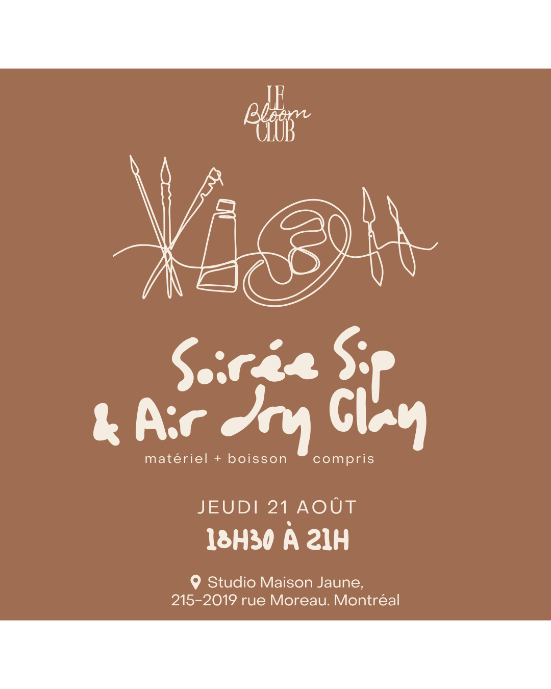 Le Bloom Club - Sip x Air dry clay